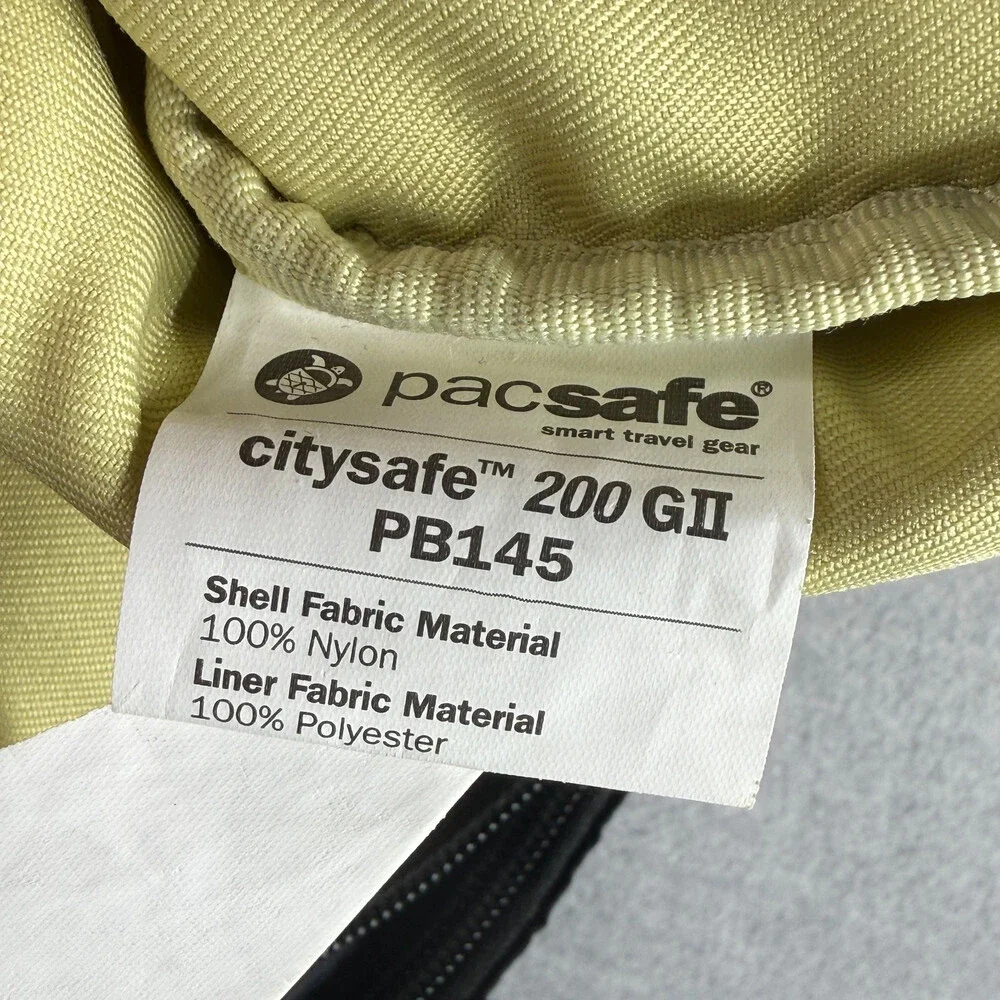 Pacsafe Citysafe 200 G2 Crossbody Bag Black Nylon RFID Safe Anti-Theft Travel - Picture 13 of 15